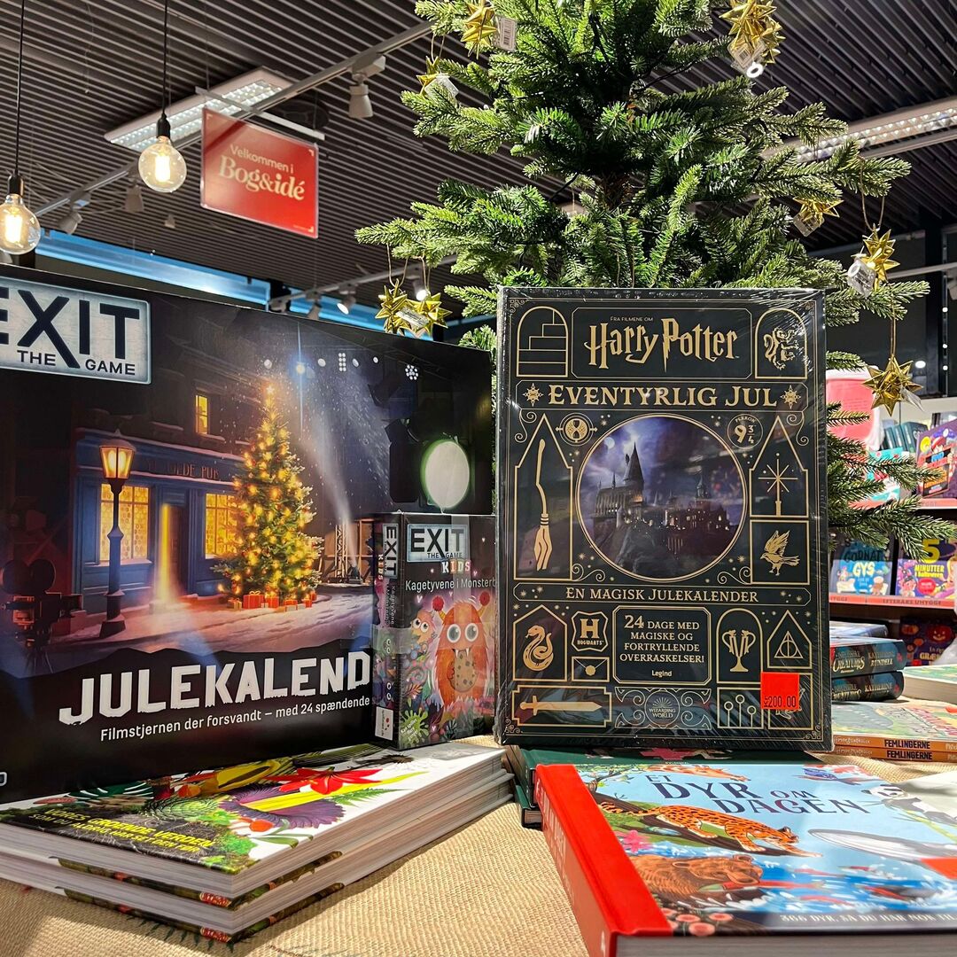 Hos Bog & Idé finder du 24 Harry Potter-overraskelser, en EXIT GAME kalender og den populære Diamond Art.